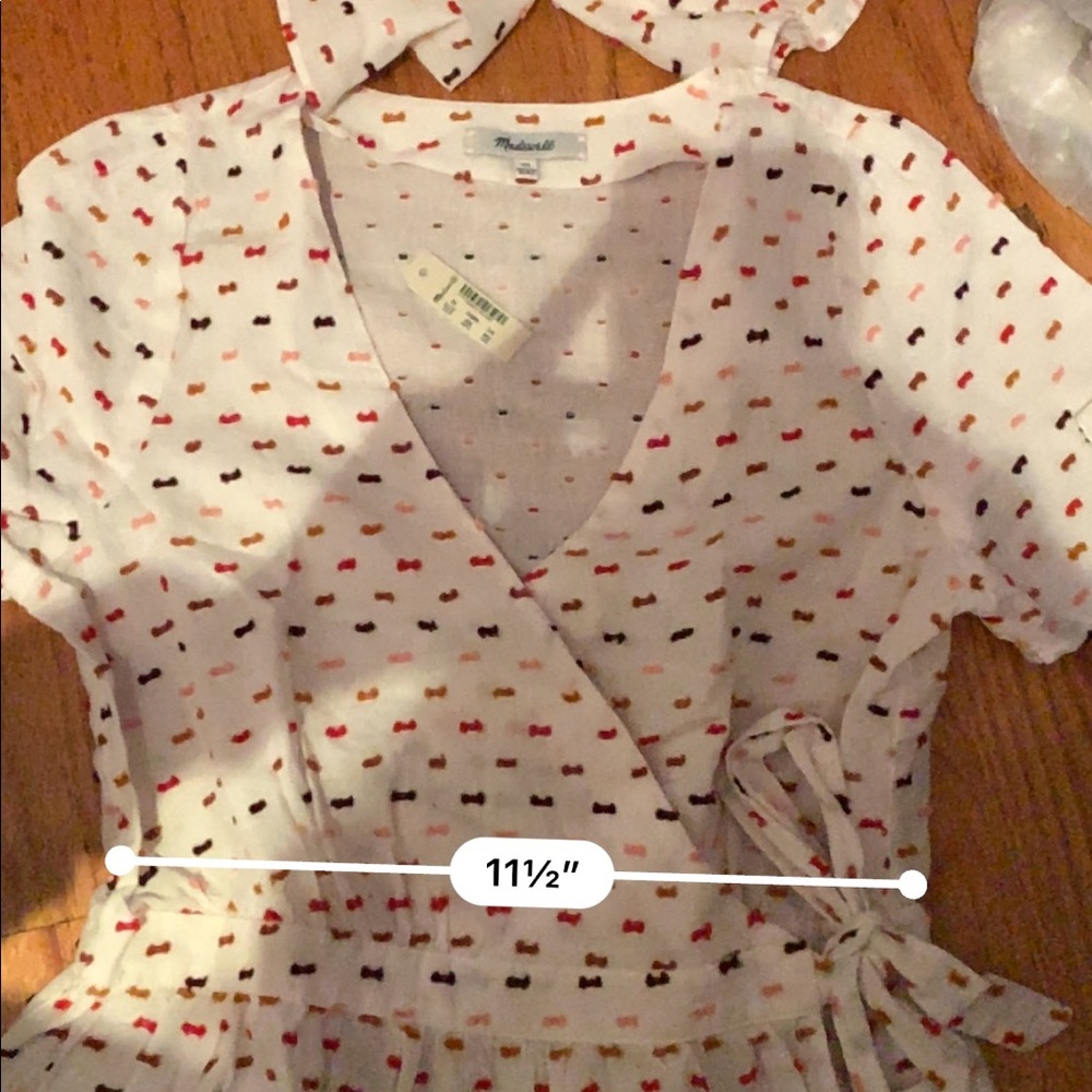 NWT $80 Madewell Ruffle Hem Wrap Top White - Picture 7 of 7